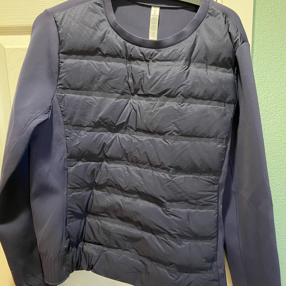 Lululemon down front crewneck sweater